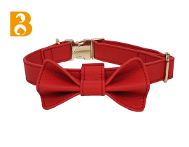 PU Fabric Dog Collar Pet Collar Eith Bowknot Cute Fashion Pet Item